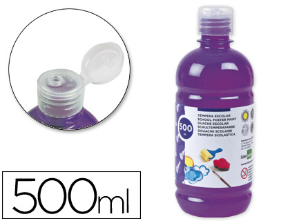 Témpera líquida Liderpapel escolar 500ml. violeta